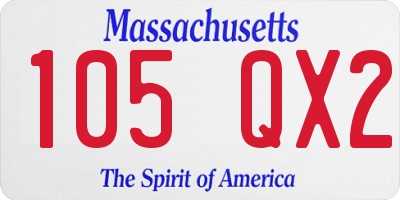 MA license plate 105QX2