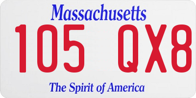 MA license plate 105QX8