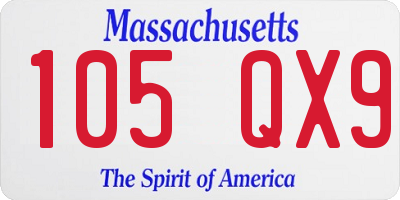 MA license plate 105QX9