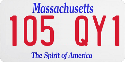 MA license plate 105QY1