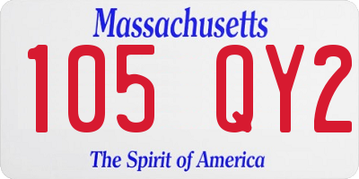 MA license plate 105QY2