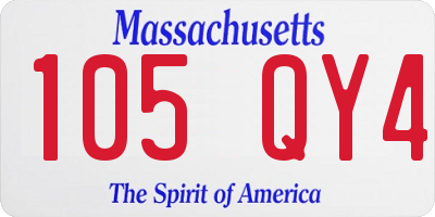 MA license plate 105QY4