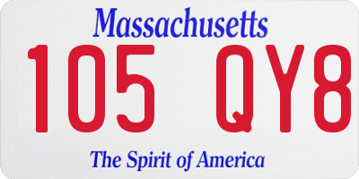 MA license plate 105QY8