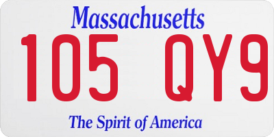 MA license plate 105QY9