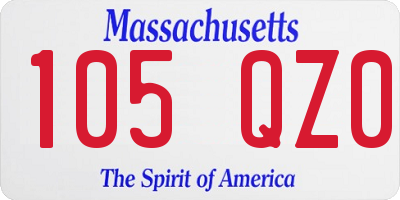MA license plate 105QZ0