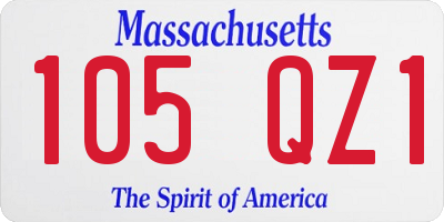 MA license plate 105QZ1