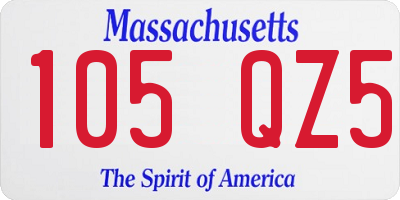 MA license plate 105QZ5