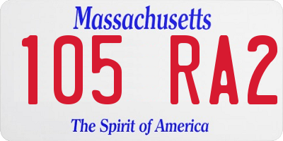 MA license plate 105RA2