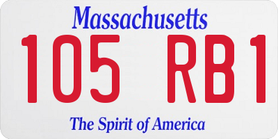 MA license plate 105RB1
