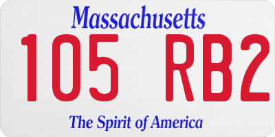 MA license plate 105RB2