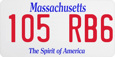 MA license plate 105RB6
