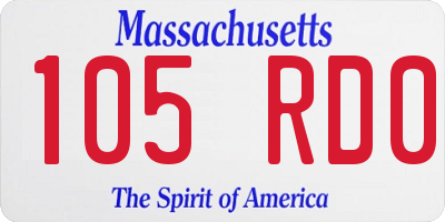 MA license plate 105RD0