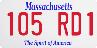 MA license plate 105RD1