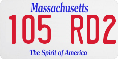MA license plate 105RD2