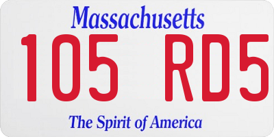 MA license plate 105RD5
