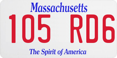 MA license plate 105RD6