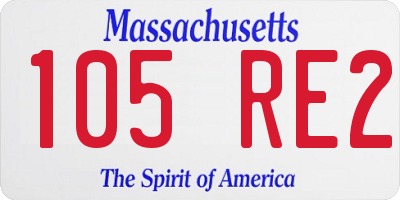 MA license plate 105RE2