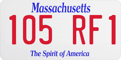 MA license plate 105RF1