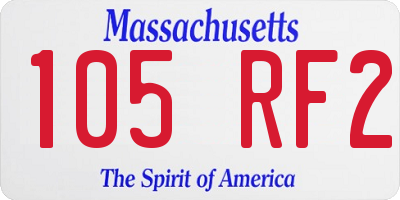 MA license plate 105RF2
