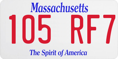 MA license plate 105RF7