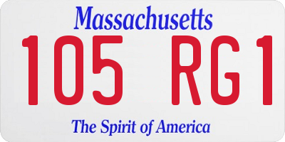 MA license plate 105RG1