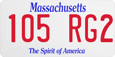 MA license plate 105RG2