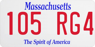 MA license plate 105RG4