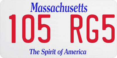 MA license plate 105RG5