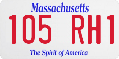 MA license plate 105RH1