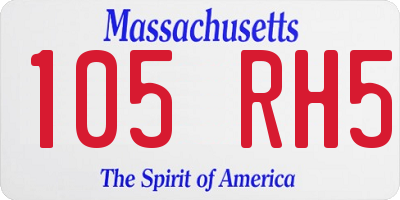 MA license plate 105RH5