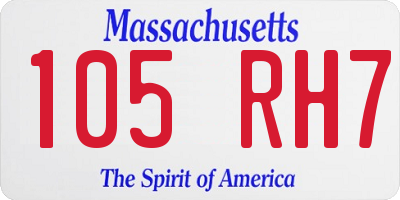 MA license plate 105RH7