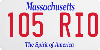 MA license plate 105RI0