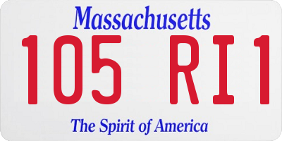 MA license plate 105RI1