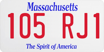 MA license plate 105RJ1