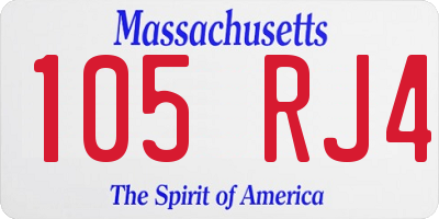 MA license plate 105RJ4