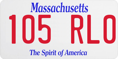 MA license plate 105RL0
