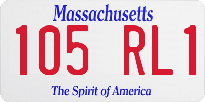 MA license plate 105RL1