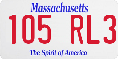 MA license plate 105RL3