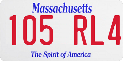 MA license plate 105RL4
