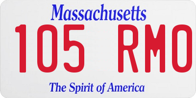 MA license plate 105RM0