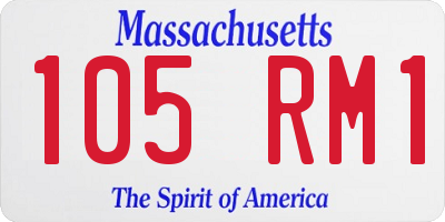 MA license plate 105RM1