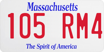 MA license plate 105RM4