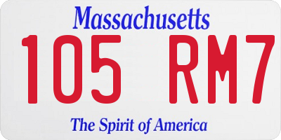 MA license plate 105RM7