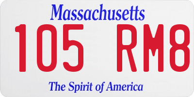 MA license plate 105RM8