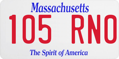 MA license plate 105RN0