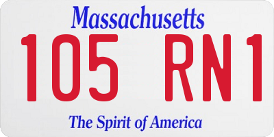 MA license plate 105RN1