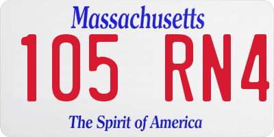MA license plate 105RN4