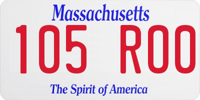 MA license plate 105RO0