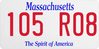 MA license plate 105RO8