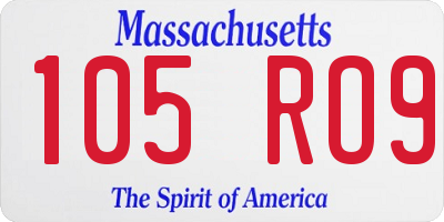 MA license plate 105RO9